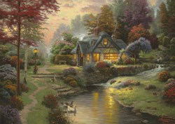 Schmidt Puzzle Landschaft Stillwater Cottage 1000 Teile Thomas Kinkade
