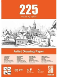 Schut Zeichenpapier A3 225 g 30 Blatt - Skizzenblock für Kinder