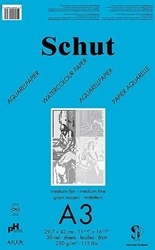 Schut Aquarellpapier blaues Dessin 250g A3 30 Blatt Malen Künstler