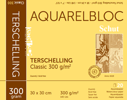 Schut Aquarellpapier Block Terschelling 30x30 cm 300g 20 Blatt weiß