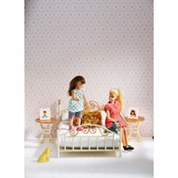 Lundby Set - Slaapkamer (wit/goud)-2