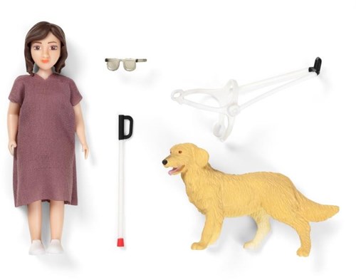Lundby Puppenhaus Spielfigur Frau mit Assistenzhund - Spielset-3
