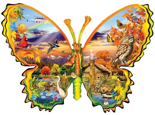 SunsOut Konturenpuzzle - Herbst Schmetterling - 1000 Teile