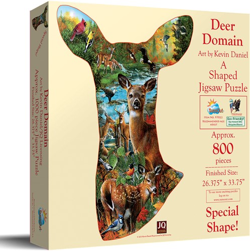 SunsOut Konturenpuzzle - Hirsch-Domäne - 800 Teile-2