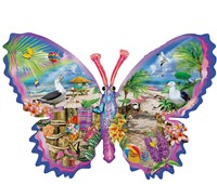 SunsOut Konturenpuzzle - Sommer Schmetterling - 1000 Teile