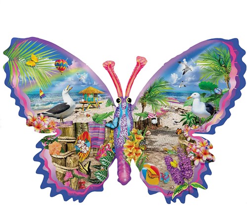SunsOut Konturenpuzzle - Sommer Schmetterling - 1000 Teile