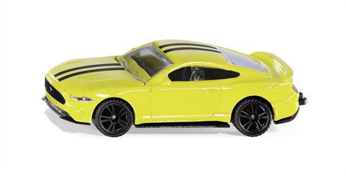 siku 1530, Ford Mustang GT Sportwagen, Metall/Kunststoff, Gelb, Öffenbare Motorhaube, Anhängerkupplung, Spielzeugauto für Kinder  