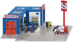 SIKU 5507 Werkstatt, Inkl. 2 SIKU Spielzeugautos, Zum Zusammenbauen, Kunststoff, Mulitcolor, Kompatibel mit SIKU WORLD-Modellwelt