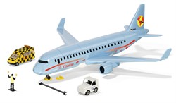 SIKU 5402, Verkehrsflugzeug mit Zubehör, Kunststoff, Hellblau, Viele Funktionen, Kombinierbar mit SIKU Modellen im gleichen Maßstab