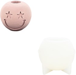 Jesmonite Silikonform Kerzenhalter Stern Smiley - kreatives Bastelspielzeug