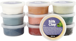 Creativ Company Silk Clay Modelliermasse Pastellfarben Set 10x40g