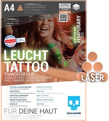 Skullpaper Skullpaper Tattoo Folie Laser A4 4 Vel Glow in the Dark