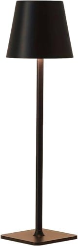 Attalos Tischlampe - USB-C wiederaufladbare tischleuchte - Dimmbare Touch-LED-Lampe Schwarz - Hochwertige Verarbeitung - Kabelloses Nachtlicht - 38 cm