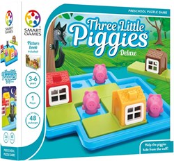Smart Games Puzzle-Spiel Drei Kleine Schweinchen Deluxe mit Märchenbuch