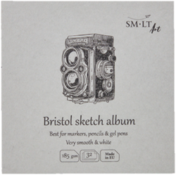 SMLT Skizzenbuch Bristol quadratisch 14 cm weißes Papier FSC