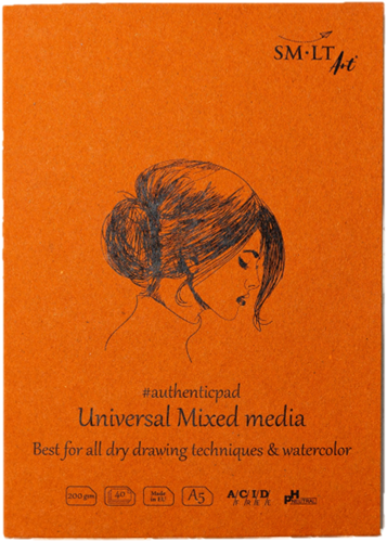 SMLT SMLT Papierblock Mixed Media A5 200gr 40 Blatt
