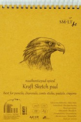 SMLT Skizzenblock Ringbuch Kraft A5 90g 60 Blatt Karton