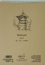 SMLT Skizzenbuch A3 Ringbuch Naturweiß Papier 100 Blatt 100gr