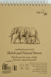 SMLT Skizzenbuch Ringbuch A4 braunes Papier 135gr 80 Blatt kreativ