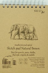 SMLT Skizzenbuch Ringbuch A5 naturbraun 80 Blatt 135gr Papier