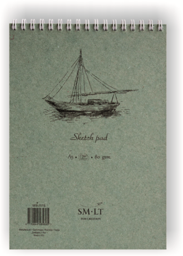 SMLT Skizzenbuch Ringbuch A5 Zeichenpapier 90gr 70 Blatt Weiß
