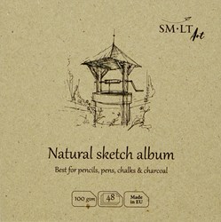 SMLT Skizzenbuch quadratisch 14 cm naturweiß 100g 48 Blatt FSC Papier