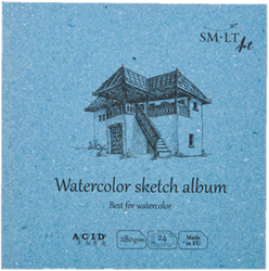 SMLT Skizzenbuch Aquarell quadratisch 14 cm 280g FSC 24 Blatt