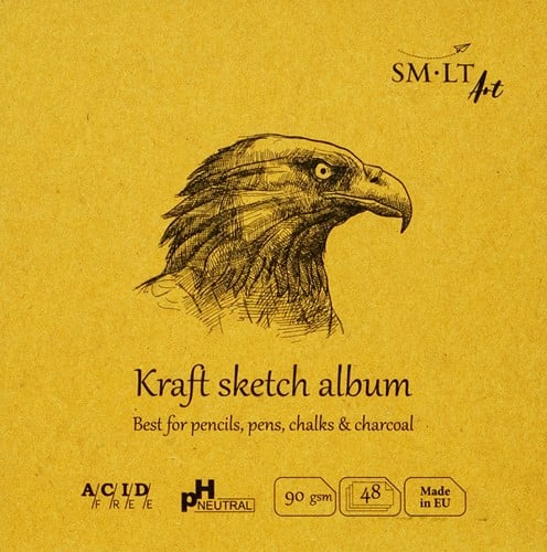 SMLT SMLT Skizzenbuch, quadratisch, Kraft, 14 cm, 90 g, 48 Blatt