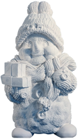 Ismare Keramik-Schneemann mit Geschenken