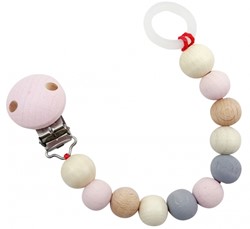 Hess Schnullerkette Baby rosa-natur Holz nachhaltig