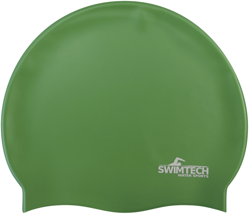 SwimTech Silicone Swim Cap - Green -