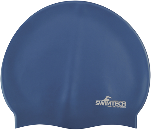 SwimTech Silikon Schwimmkappe dunkelblau - bequeme Badekappe