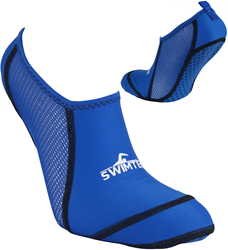 SwimTech Schwimmsocken Junior Blau mit Silikongriff für Schwimmbad