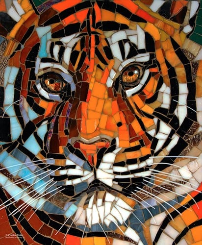 SunsOut Buntglas Tiger - 1000 Teile