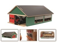 Kids GLOBE Spielzeugstall Holz 1:32 mit Windschutzgitter Bauernhof-3