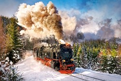 Castorland Puzzle Dampflokomotive - 1000 Teile - Winter Landschaft
