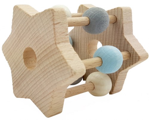 Hess Holz Greifling Sternform blau Babyspielzeug Motorik-2