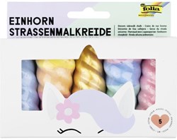 Folia Straßenkreide Einhorn - bunte Kreide für kreativen Outdoor-Spaß