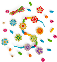 Bigjigs Holz Schmuckset Sommerblumen - Kreatives Perlen Bastelspielzeug