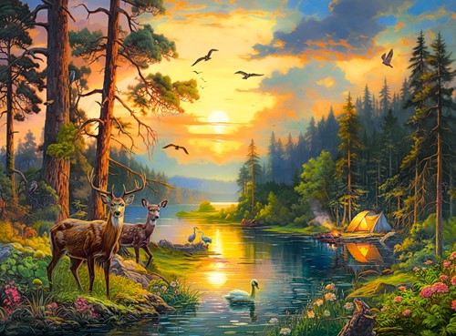 Castorland Sonnenuntergang am Forest River - 3000 Teile