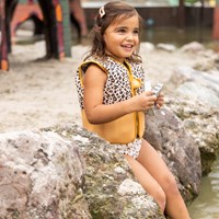 Swim Essentials Schwimmweste Kind Beige Leopard 2-3 Jahre Sicherheit-2