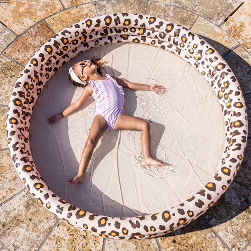 Swim Essentials Kinderschwimmbecken Pantherdruck beige 3 Ringe - 150 cm-2