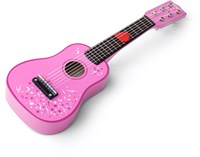 Tidlo Holz Gitarre rosa Blumen Kindergitarre Musikspielzeug
