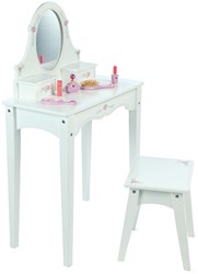 Tidlo Schminktisch Holzspielzeug mit Spiegel und Hocker