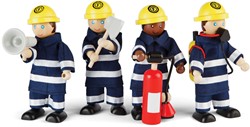 Tidlo Holz Feuerwehrmänner Set mit Zubehör für fantasievolles Spielen