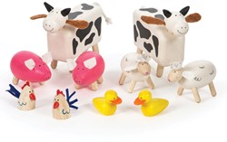 Tidlo Holz Bauernhoftiere Set - Lernspielzeug für Kinder
