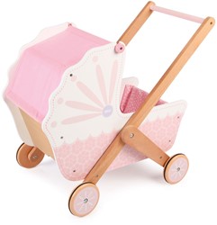 Tidlo Puppenwagen 3-in-1 Holz Vintage Rosa Kinderwagen