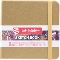 Talens Skizzenbuch Gold 12x12 cm 140g 80 Blatt für Zeichnen und Aquarell