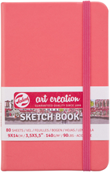 Talens Skizzenbuch 9x14 cm 140g 80 Blatt korallenrot - Künstlerpapier