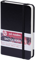 Talens Skizzenbuch Art Creation schwarz 9x14cm 140g 80 Blatt Papier